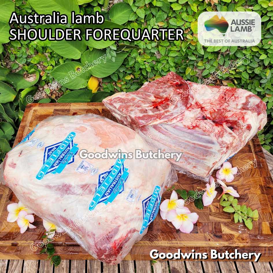 Lamb shoulder FOREQUARTER CHOP bone-in Australia +/- 1kg | brand Wammco Midfield WhiteStripe | bahu domba muda import frozen - Image 9