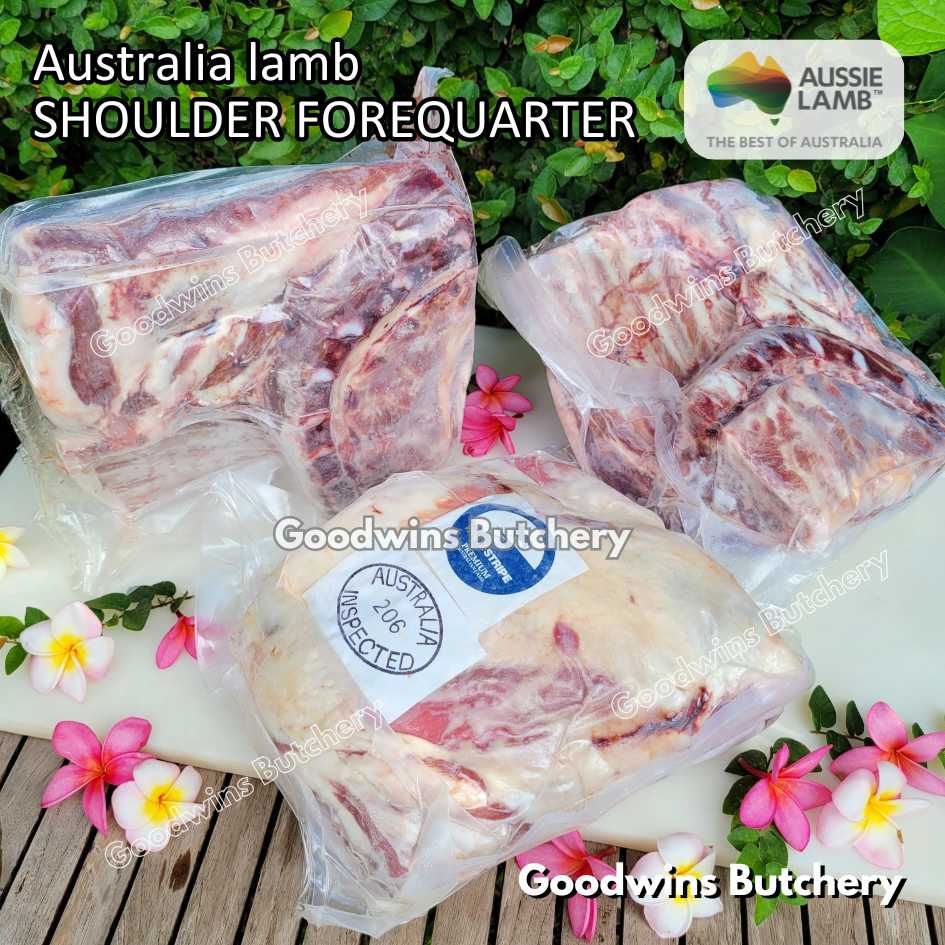 Lamb shoulder FOREQUARTER CHOP bone-in Australia +/- 1kg | brand Wammco Midfield WhiteStripe | bahu domba muda import frozen - Image 6