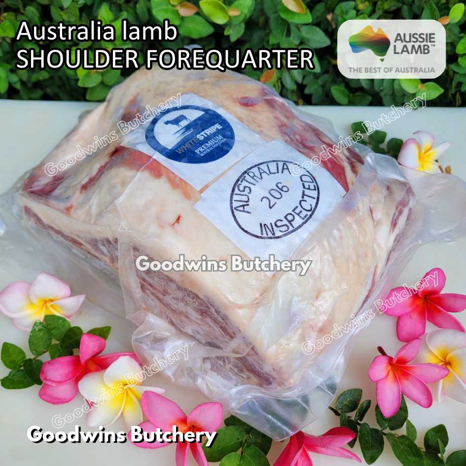 Lamb shoulder FOREQUARTER CHOP bone-in Australia +/- 1kg | brand Wammco Midfield WhiteStripe | bahu domba muda import frozen - Image 5