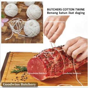 Cotton twine roll +/- 65m 213ft 30gr | butcher thread meat string rope | tali benang gulung katun ikat daging sosis