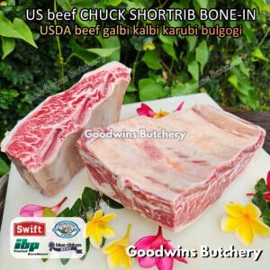 US beef CHUCK SHORTRIB BONE-IN portioned half cut 1.5-2.5kg for Roast Galbi Karubi Bulgogi Konro | USDA choice CREEKSTONE | daging iga sapi short rib frozen