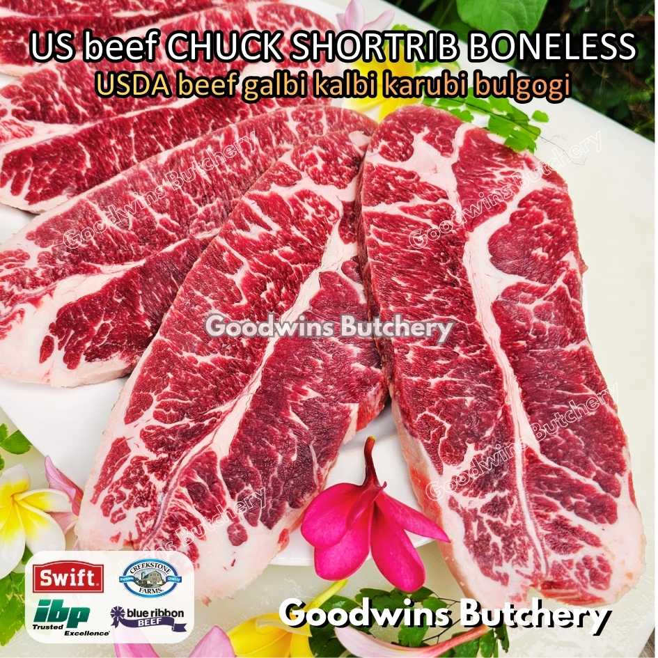 US beef Galbi Karubi Bulgogi Konro CHUCK SHORTRIB BONELESS portioned steak cuts +/- 500gr | USDA choice IBP daging iga sapi tanpa tulang short rib frozen - Image 29