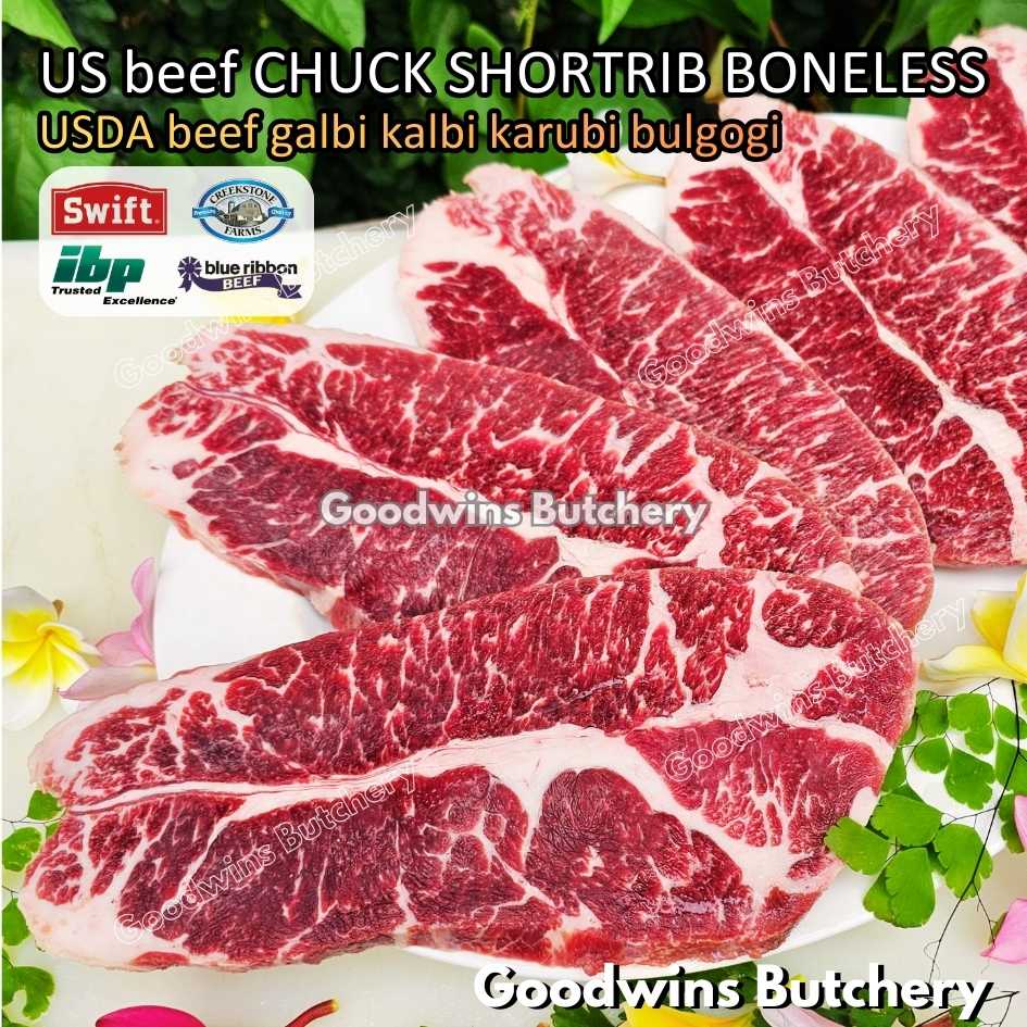 US beef Galbi Karubi Bulgogi Konro CHUCK SHORTRIB BONELESS portioned steak cuts +/- 500gr | USDA choice IBP daging iga sapi tanpa tulang short rib frozen - Image 15