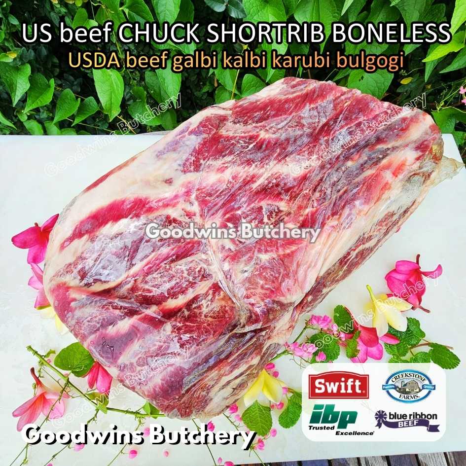 US beef Galbi Karubi Bulgogi Konro CHUCK SHORTRIB BONELESS portioned steak cuts +/- 500gr | USDA choice IBP daging iga sapi tanpa tulang short rib frozen - Image 3