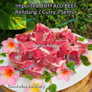 Buffalo beef daging Kerbau RENDANG CURRY SEMUR CUTS imported frozen vacuum packed 1kg