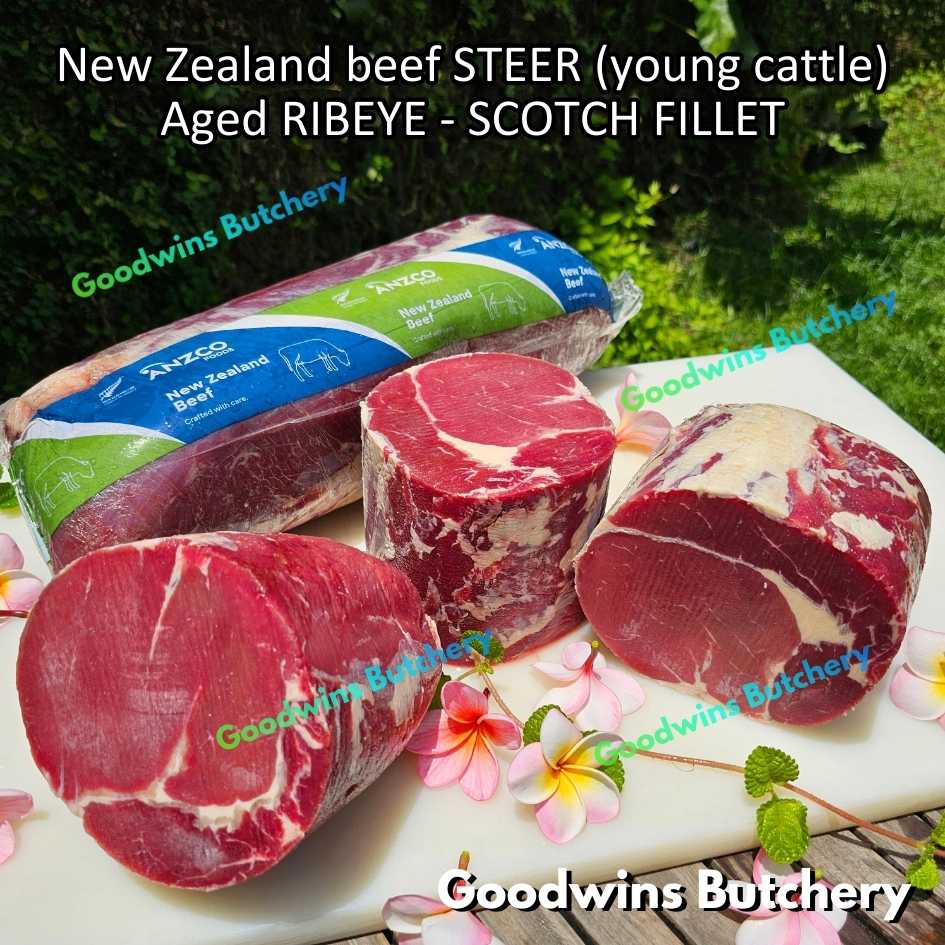 Beef RIBEYE New Zealand STEER (young cattle) aged-frozen whole cuts utuh +/- 5kg | brand NZ ANZCO | Scotch-Fillet Cuberoll - Image 4