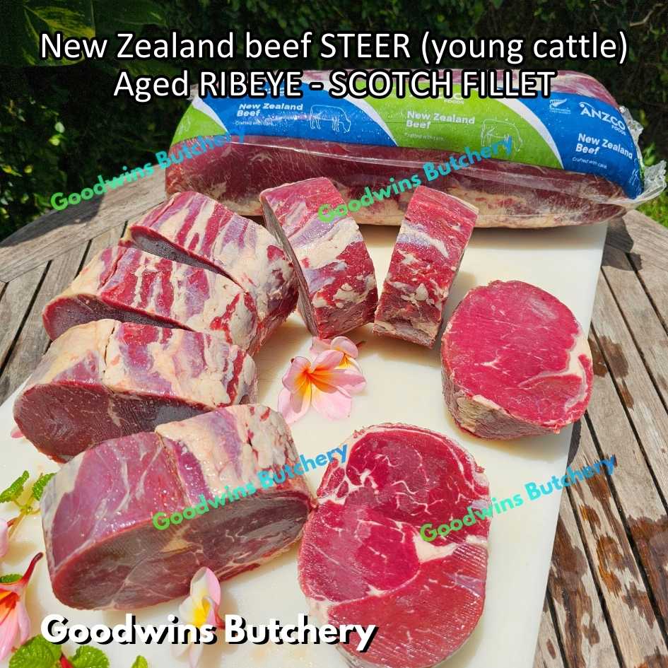 Beef RIBEYE New Zealand STEER (young cattle) aged-frozen whole cuts utuh +/- 5kg | brand NZ ANZCO | Scotch-Fillet Cuberoll - Image 6