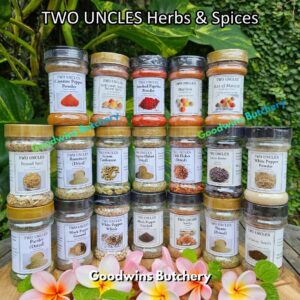TWO UNCLES herbs & spices | Bokharat Harissa Ras El Hanout BlackPepper Caraway Cayenne Chili Fennel Cardamon Juniper Berries Nutmeg Oregano Parsley Rosemary Smoked Paprika Thyme WhitePepper