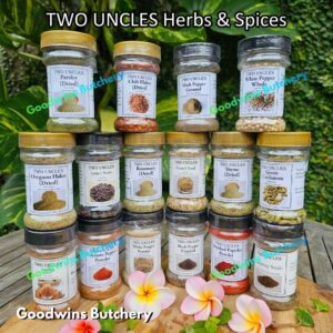 TWO UNCLES herbs & spices | BlackPepper Caraway Cayenne Chili Fennel Cardamon Juniper Berries Nutmeg Oregano Parsley Rosemary Smoked Paprika Thyme WhitePepper