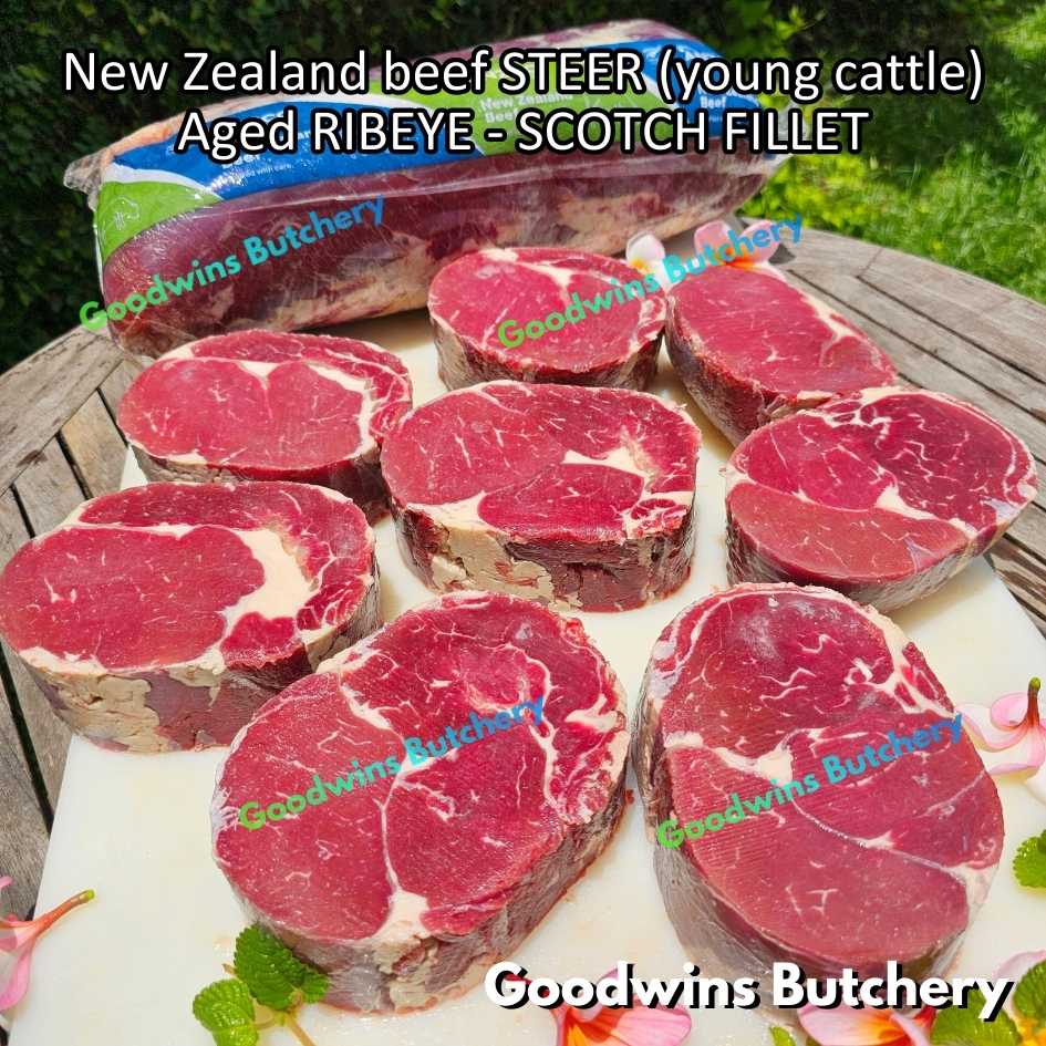 Beef RIBEYE New Zealand STEER (young cattle) aged-frozen whole cuts utuh +/- 5kg | brand NZ ANZCO | Scotch-Fillet Cuberoll - Image 15