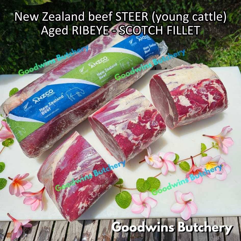 Beef RIBEYE New Zealand STEER (young cattle) aged-frozen whole cuts utuh +/- 5kg | brand NZ ANZCO | Scotch-Fillet Cuberoll - Image 10