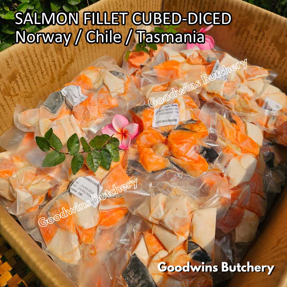SALMON SAIKORO pieces cubed diced dadu fillet boneless Norway Chile Tasmania frozen 250gr - Image 8