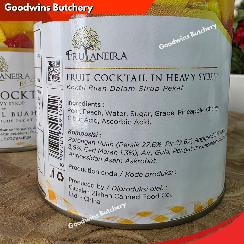 Frutaneira fruit Cocktail Cherry Lychee Longan Peach Cherries Leci in syrup - Image 24