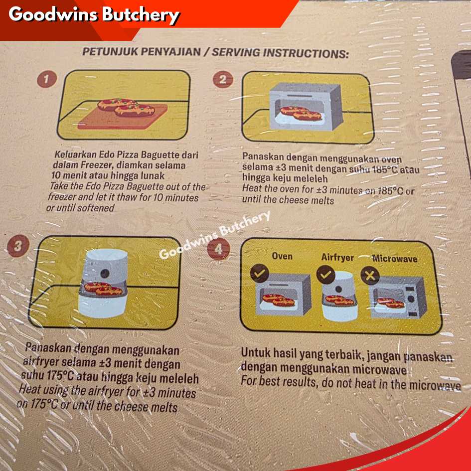 EDO Pizza Baguette frozen 2 pcs 170gr - Image 32