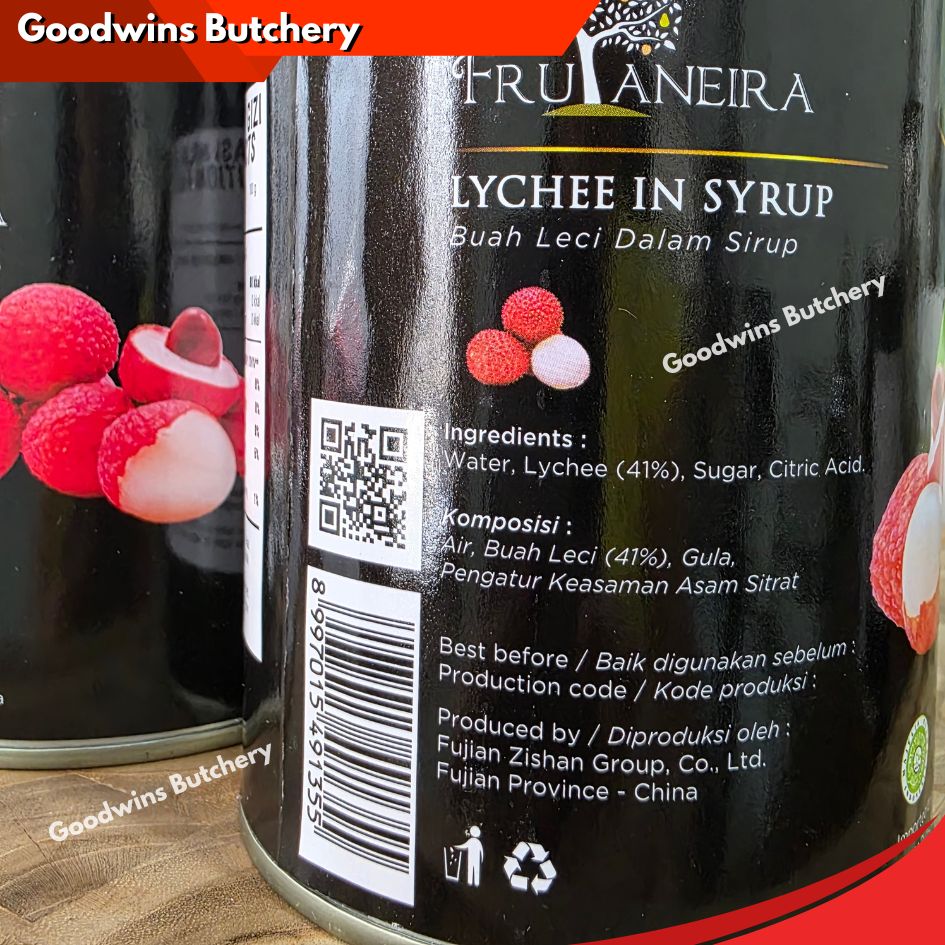 Frutaneira fruit Cocktail Cherry Lychee Longan Peach Cherries Leci in syrup - Image 10