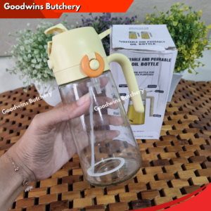 Olive oil spray 2in1 glass bottle dispenser for airfryer healthy cooking | Botol kaca semprot minyak goreng & zaitun untuk masak sehat air fryer | RANDOM 470ml